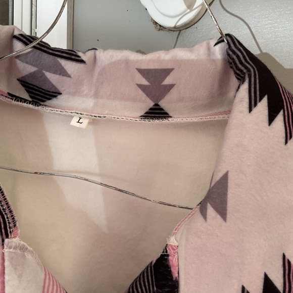 Boutique Not Branded Aztec Southwestern Button Jacket  Woman's SZ L Pink Black - Picture 6 of 16